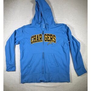 Antigua Los Angeles Chargers Blue Full Zip Hoodie Sweatshirt XXL